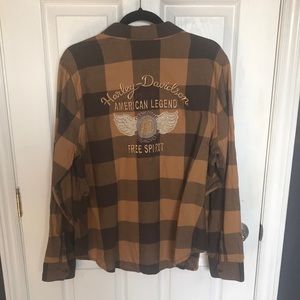 Unique Harley Davidson plaid shirt